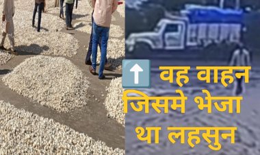 गुजरात भेजा ढाई लाख से अधिक का लहसुन व लोडिंग वाहन गायब