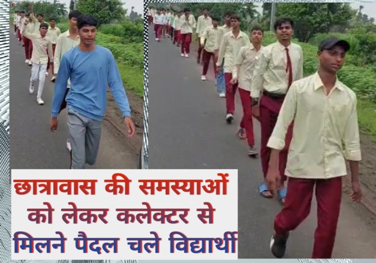 समस्याओं को लेकर शिकायत करने पैदल चले विद्यार्थी,  रास्ते में रोक कर कलेक्टर ने सुनी समस्याएं