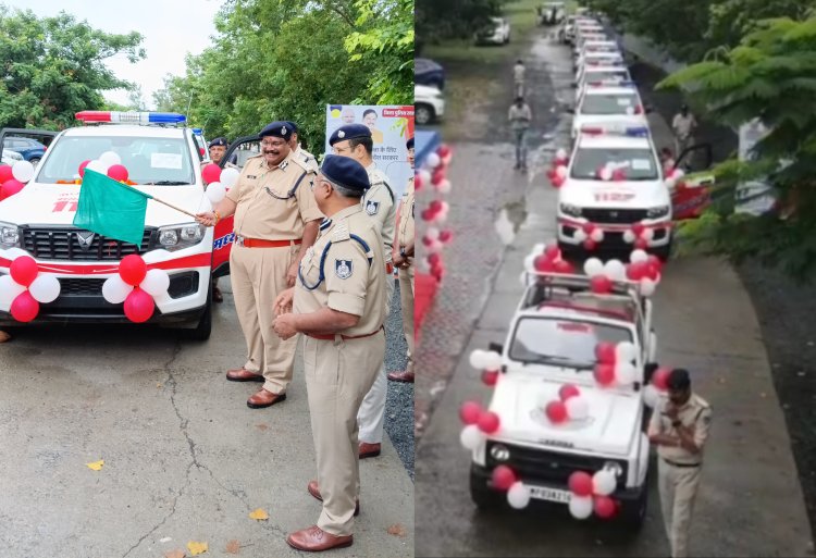डायल 100 की जगह अब नागरिकों की सेवा में तैनात रहेंगे डायल  112 वाहन, आईजी डीआईजी व एसपी ने हरी झंडी दिखाकर किए 21 वाहन रवाना