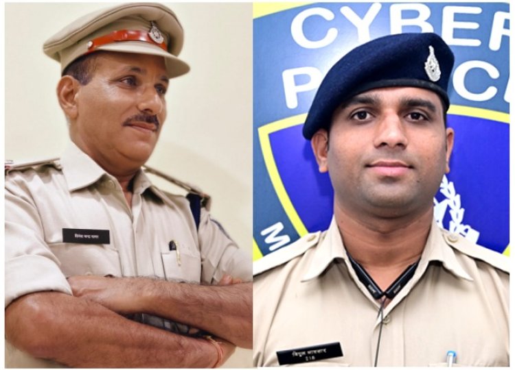 बेहतर कार्य के लिए एएसआई दिनेश चन्द्र नागर व आरक्षक विपुल भावसार को डीजीसीआर सम्मान