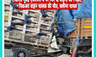 दिल्ली-मुंबई एक्सपेस-वे पर फिर दो वाहनों की भिड़ंत, पिकअप वाहन चालक की मौत, क्लीनर घायल