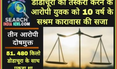 डोडाचूरा की तस्करी  करने के आरोपी युवक को 10  वर्ष  के सश्रम कारावास की सजा,  तीन दोषमुक्त